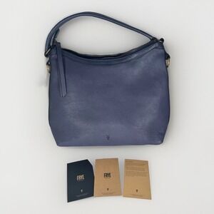 NWT Frye Lily Hobo Leather Shoulder Bag Navy Blue Designer Purse Classic $398